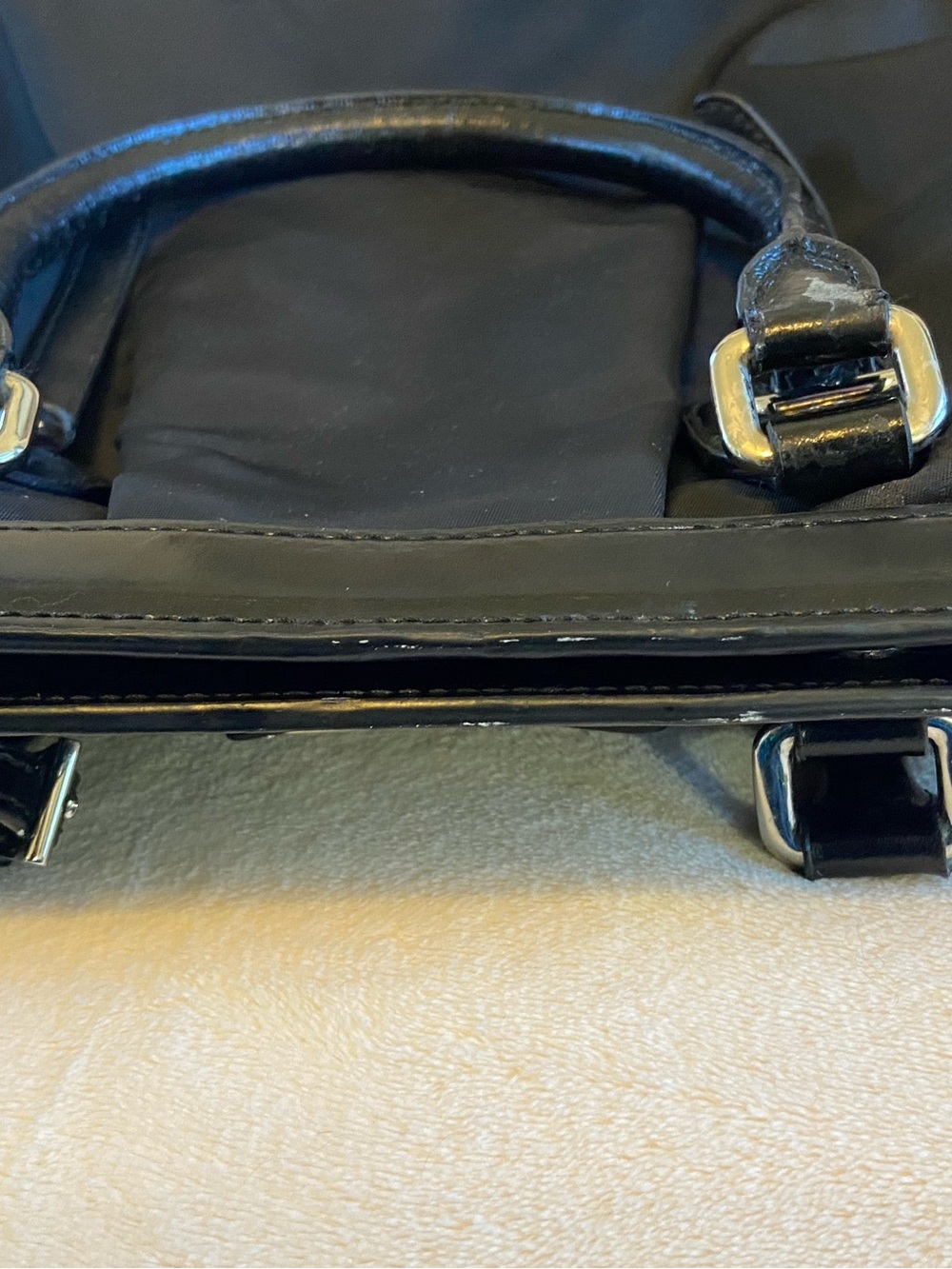 Prada Black Nylon Tote with Black Leather Trim and Gold Logo - Picture 5 of 9